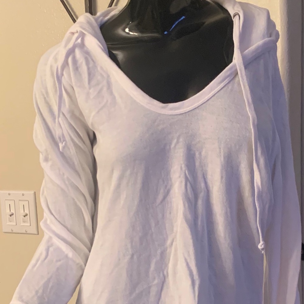 New NWOT James Peres white pull over hoodie Sz 3